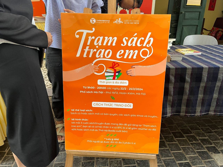 Thể lệ chương trình trao đổi sách “Trạm sách trao em”.