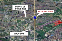 Sơ đồ vị trí xây dựng cầu vượt nút giao đường Lê Trọng Tấn-Quốc lộ 6
