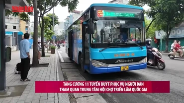 [Video] Tăng cường 11 tuyến buýt phục vụ người dân tham quan Trung tâm Hội chợ triển lãm quốc gia