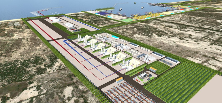 Phối cảnh dự án Trung tâm điện khí LNG Hải Lăng, Quảng Trị. Khởi công dự án điện khí LNG Hải Lăng lớn nhất Quảng Trị -0