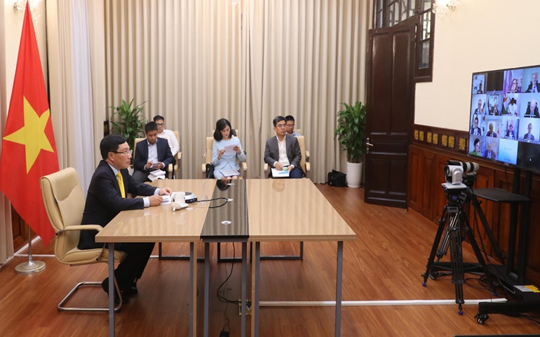 Phó Thủ tướng, Bộ trưởng Ngoại giao Phạm Bình Minh tham dự Phiên họp trực tuyến cấp cao của HĐBA LHQ -0