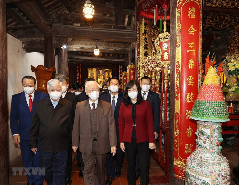 Tổng Bí thư Nguyễn Phú Trọng thăm, chúc Tết tại tỉnh Bắc Ninh -1