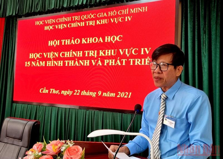 TS Phan Công Khanh, Giám đốc Học viện Chính trị khu vực IV phát biểu. Trung tâm đào tạo cán bộ chủ chốt miền Tây Nam bộ -0