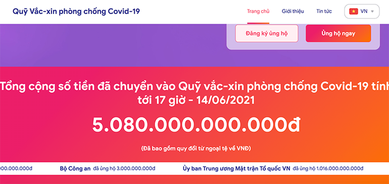 Quỹ Vaccine đã tiếp nhận 5.080 tỷ đồng -0