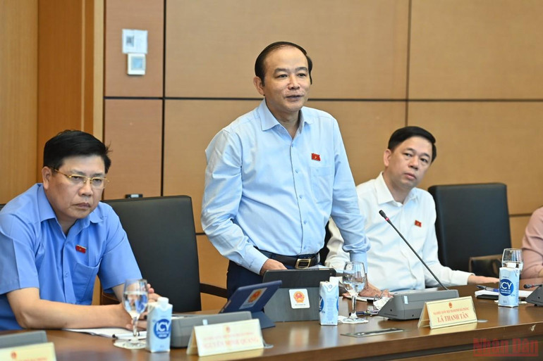 Đại biểu Lã Thanh Tân phát biểu tại thảo luận tổ chiều 26/5. (Ảnh: LINH NGUYÊN) Chống tham nhũng, tiêu cực cần tiến hành ngay trong hoạt động thanh tra -0