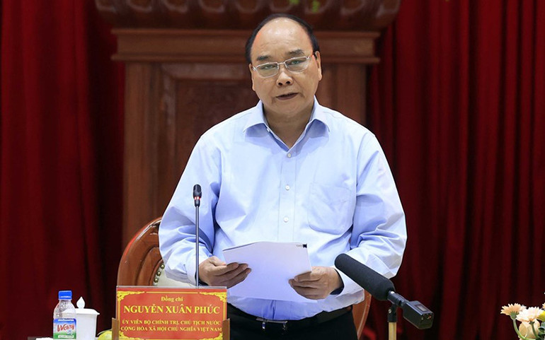 Chủ tịch nước Nguyễn Xuân Phúc phát biểu tại buổi làm việc. (Ảnh: Thống Nhất/TTXVN) Thúc đẩy mạnh mẽ phát triển kinh tế tập thể tại Tiền Giang -0