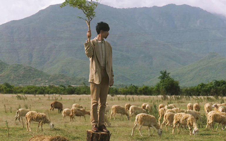 Hình ảnh đồng cừu An Hòa trong MV "Trốn Tìm" của ca sĩ Đen Vâu đang gây "sốt" (Ảnh chụp từ MV) Đồng cừu An Hòa: Điểm “check-in” gây sốt ở Ninh Thuận -0