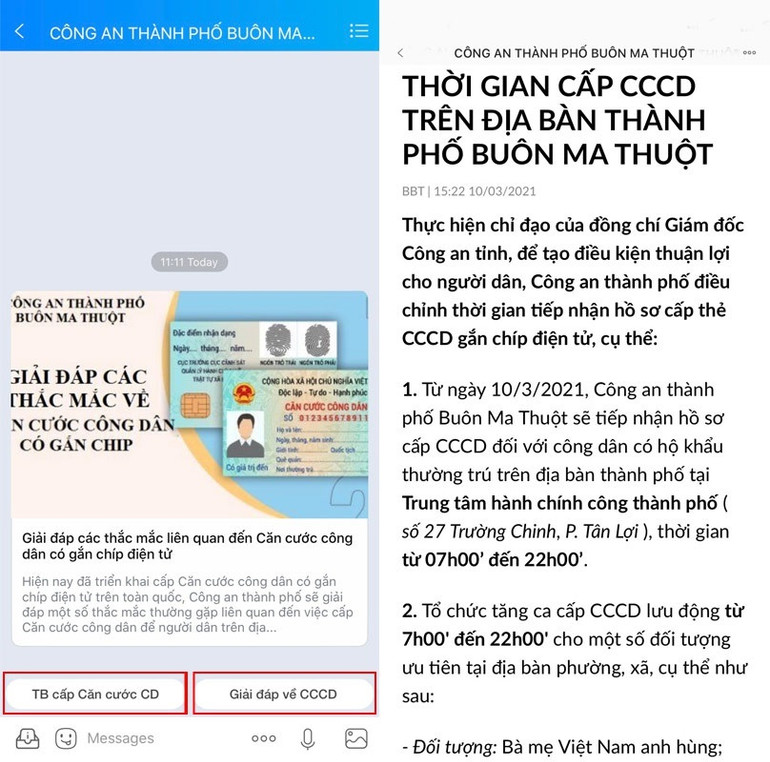 Sử dụng Zalo đẩy nhanh tiến độ cấp căn cước công dân -0
