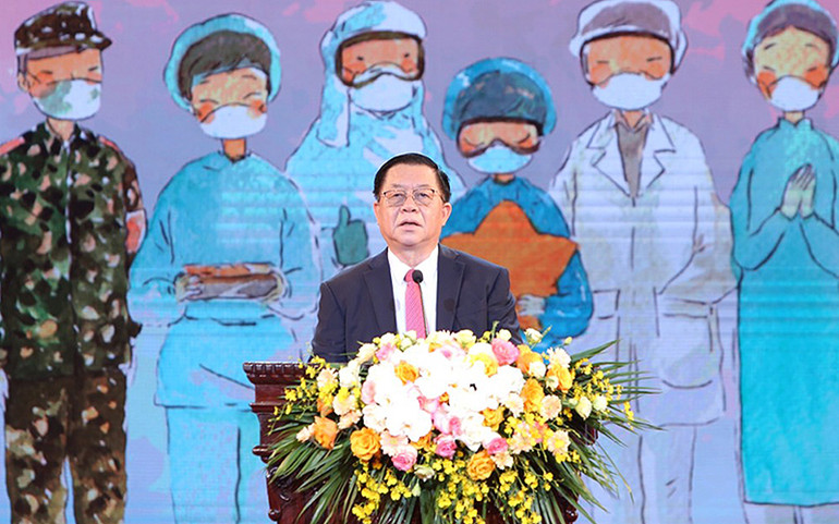 Đồng chí Nguyễn Trọng Nghĩa phát biểu ý kiến tại buổi lễ. Vinh danh 10 Thầy thuốc trẻ Việt Nam tiêu biểu năm 2021 -0