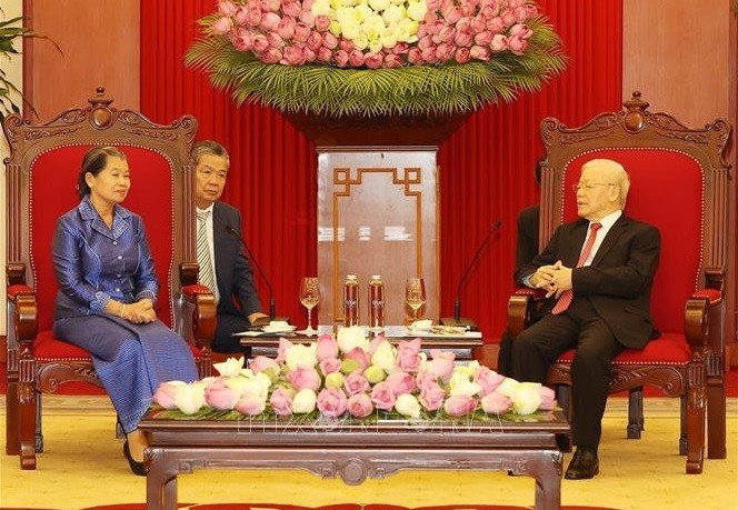 Tổng Bí thư Nguyễn Phú Trọng tiếp Phó Thủ tướng Campuchia Men Sam An -0