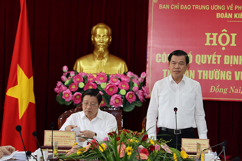 Bí thư Tỉnh ủy Đồng Nai Nguyễn Hồng Lĩnh phát biểu tại buổi làm việc. Triển khai kiểm tra phòng, chống tham nhũng, tiêu cực tại Đồng Nai -0