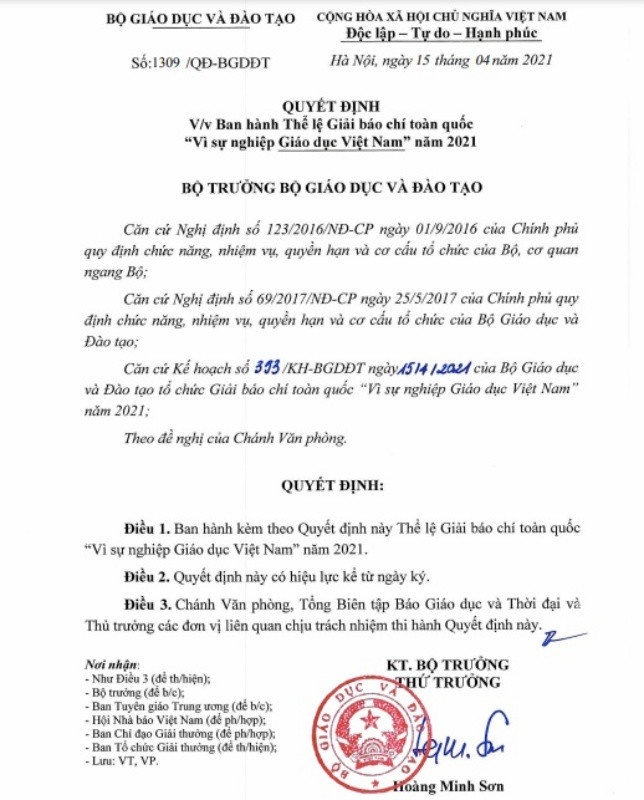 Thể lệ Giải báo chí “Vì sự nghiệp Giáo dục Việt Nam” năm 2021 ảnh 1 giaibaochi1_1-1632129449032.jpg