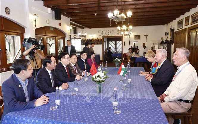 Quang cảnh cuộc làm việc giữa Chủ tịch Quốc hội Vương Đình Huệ và Phó Chủ tịch Quốc hội Hungary Istvan Jakab. qh_lv-1656482759240.jpg