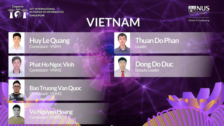 Học sinh Việt Nam đoạt bốn huy chương bạc Olympic Tin học quốc tế -0