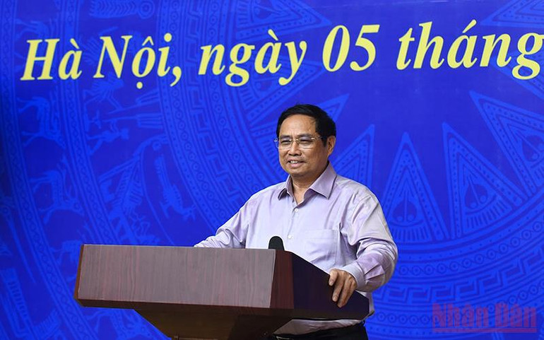 Thủ tướng Phạm Minh Chính phát biểu chỉ đạo. Thủ tướng Phạm Minh Chính, chủ trì Phiên họp lần thứ 15 của Ban Chỉ đạo Quốc gia phòng, chống dịch Covid-19 -0