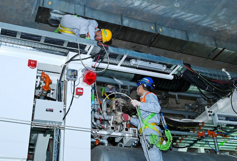 Lắp ráp máy đào hầm đầu tiên tuyến đường sắt đô thị Nhổn – Ga Hà Nội -0