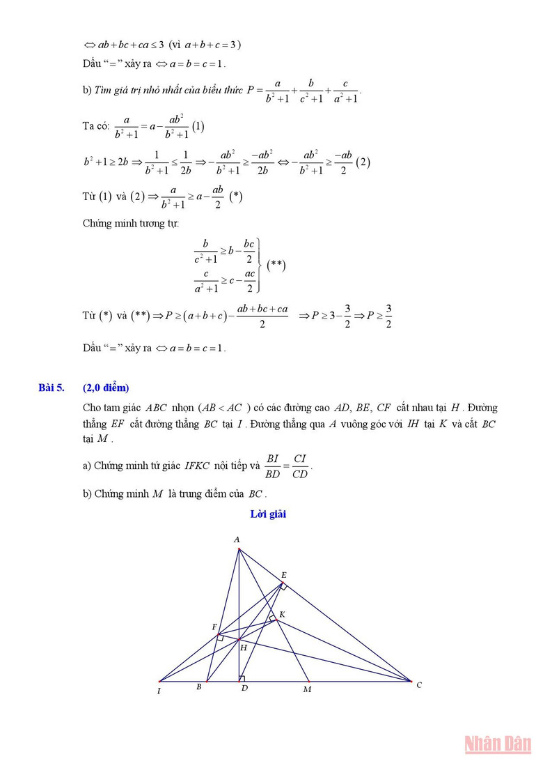 Gợi ý lời giải môn Toán chuyên thi lớp 10 của TP Hồ Chí Minh -5