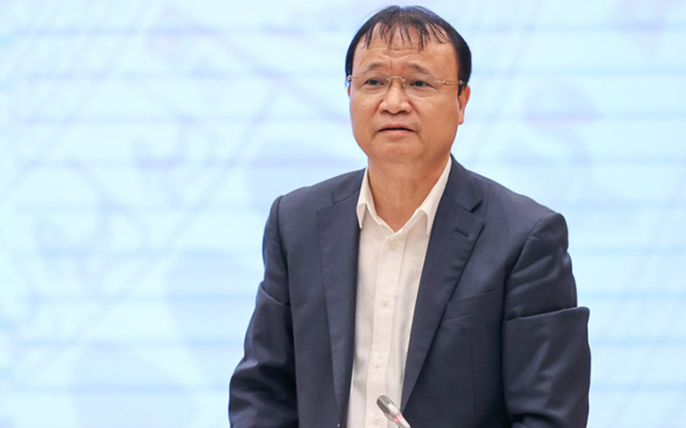 Thứ trưởng Công thương Đỗ Thắng Hải tại họp báo Chính phủ thường kỳ tháng 2. Ảnh: VGP Bảo đảm nguồn cung cho xăng dầu thị trường -0
