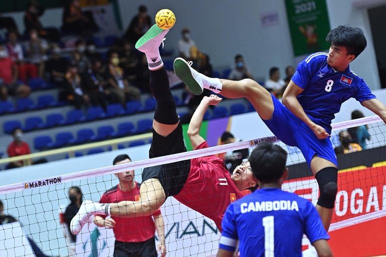 Những pha bóng đẹp môn Cầu mây trong trận đấu đồng đội 3 người nam giữa Việt Nam và Campuchia -0
