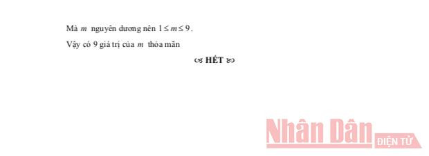 Đáp án gợi ý môn Toán Kỳ thi tốt nghiệp trung học phổ thông 2021 -9