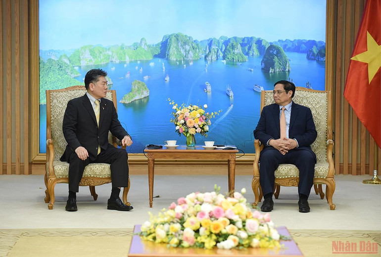 Thủ tướng Phạm Minh Chính tiếp Bộ trưởng Tư pháp Nhật Bản Furukawa Yoshihisa -0