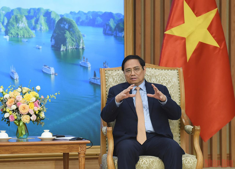 Thủ tướng Phạm Minh Chính tiếp Bộ trưởng Tư pháp Nhật Bản Furukawa Yoshihisa -0