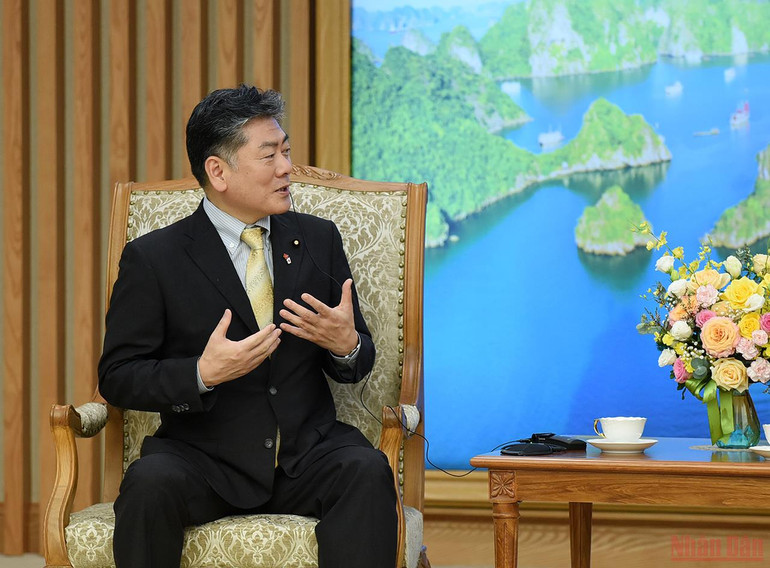 Thủ tướng Phạm Minh Chính tiếp Bộ trưởng Tư pháp Nhật Bản Furukawa Yoshihisa -1