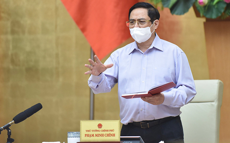 Thủ tướng Phạm Minh Chính nhấn mạnh thông điệp chống dịch giai đoạn hiện nay của Việt Nam là “5K+vaccine” và kết hợp giải pháp công nghệ.