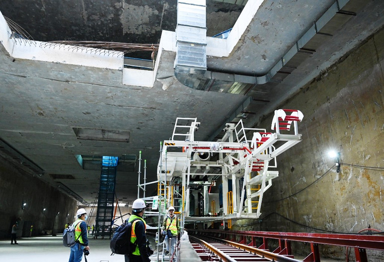 Lắp ráp máy đào hầm đầu tiên tuyến đường sắt đô thị Nhổn – Ga Hà Nội -0