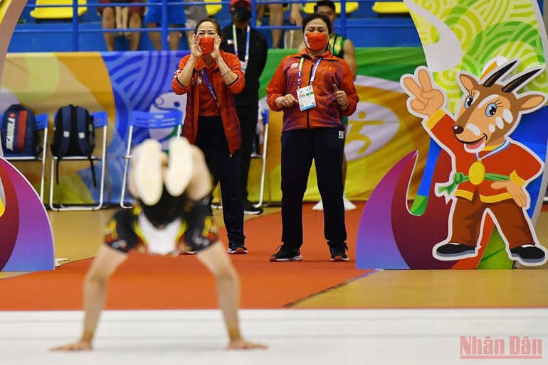 Những khảnh khắc "Vàng" của Đội tuyển aerobic Việt Nam ảnh 8 Đội tuyển aerobic Việt Nam hướng tới kỳ SEA Games thành công -0