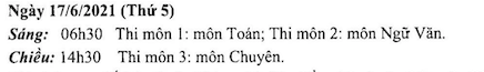 Lịch thi vào lớp 10 các trường chuyên đã được điều chỉnh -0