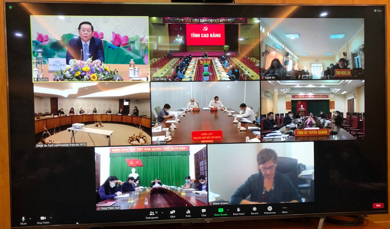 Các đại biểu tham dự Hội thảo từ các điểm cầu tại Việt Nam và Pháp. Hội thảo “Chủ tịch Hồ Chí Minh với Đảng Cộng sản Pháp và thành phố Marseille” -0