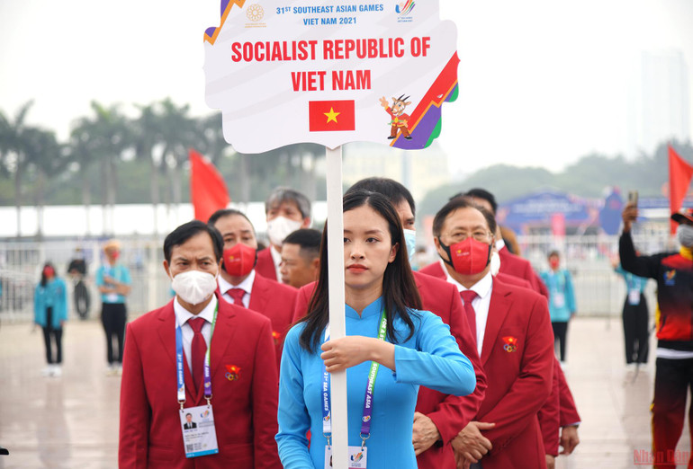 Cận cảnh lễ thượng cờ các Đoàn thể thao dự SEA Games 31 -0