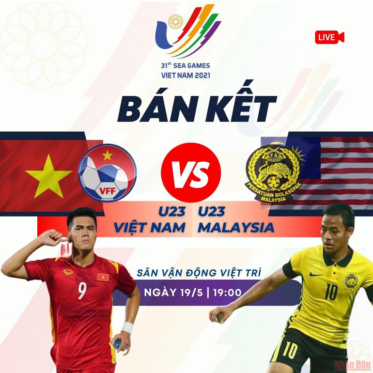 Tương quan U23 Việt Nam-U23 Malaysia trước trận bán kết bóng đá nam SEA Games 31 -0