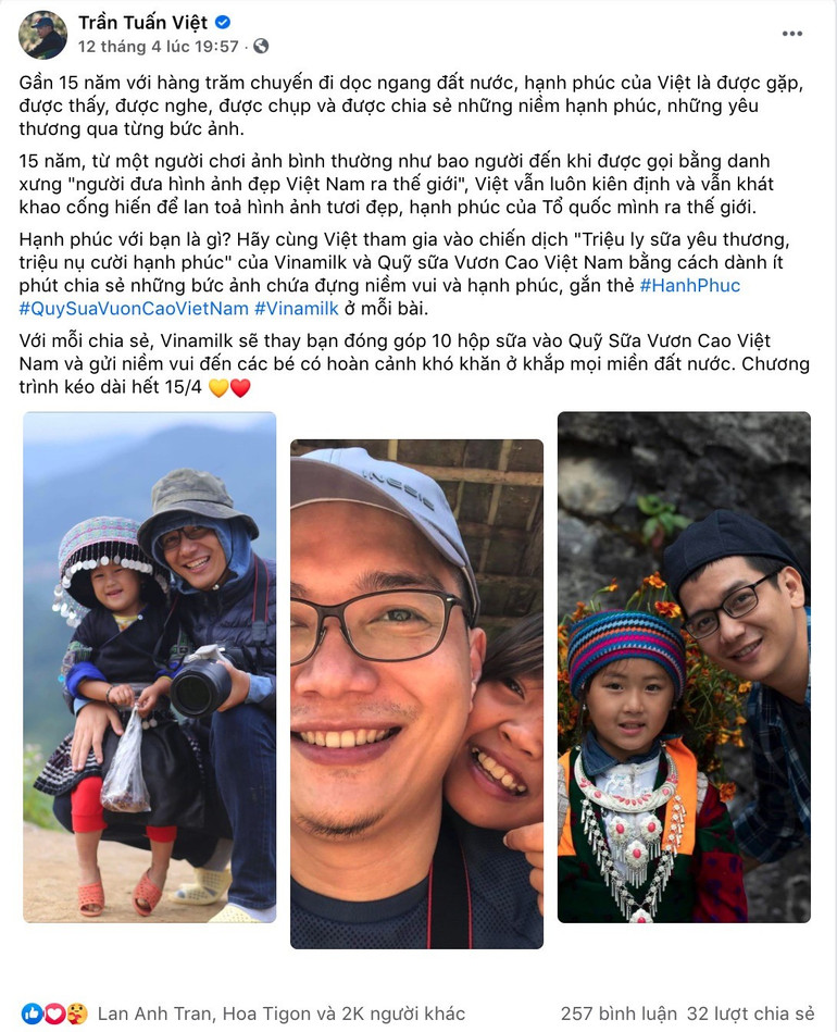 Chiến dịch online “Triệu ly sữa yêu thương, triệu nụ cười hạnh phúc” của Vinamilk góp thêm 31.000 ly sữa cho trẻ em khó khăn -0