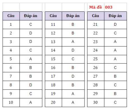 Gợi ý đáp án các mã đề môn Lịch sử thi 10 Hà Nội -1