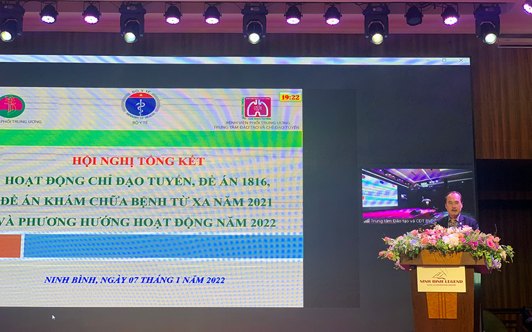 PGS, TS Vũ Xuân Phú, Phó Giám đốc Bệnh viện Phổi Trung ương phát biểu. Bệnh viện Phổi Trung ương chuyển giao nhiều kỹ thuật cao cho tuyến dưới -0