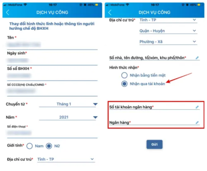 Cách đăng ký online để nhận lương hưu qua tài khoản ngân hàng cá nhân -0