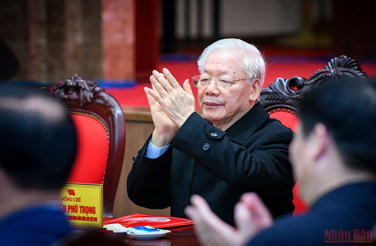 Tổng Bí thư Nguyễn Phú Trọng thăm, chúc Tết Đảng bộ, Chính quyền và nhân dân Thủ đô -0