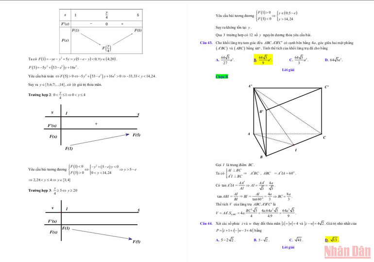 Gợi ý lời giải đề thi môn Toán thi tốt nghiệp trung học phổ thông đợt 2 -6