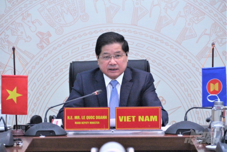 Thứ trưởng Nông nghiệp và Phát triển nông thôn Lê Quốc Doanh đại diện cho Việt Nam tham dự Hội nghị Bộ trưởng Nông Lâm nghiệp ASEAN lần thứ 43 (AMAF 43) theo hình thức trực tuyến. Tăng cường phát triển lương thực thực phẩm, nông lâm nghiệp bền vững -0