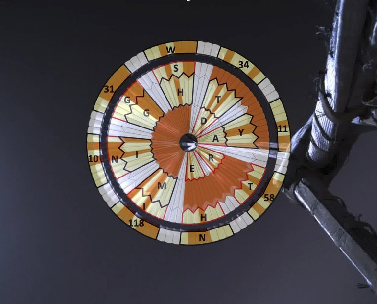 Chiếc dù khổng lồ của tàu thăm dò sao Hỏa mang thông điệp bí mật -0