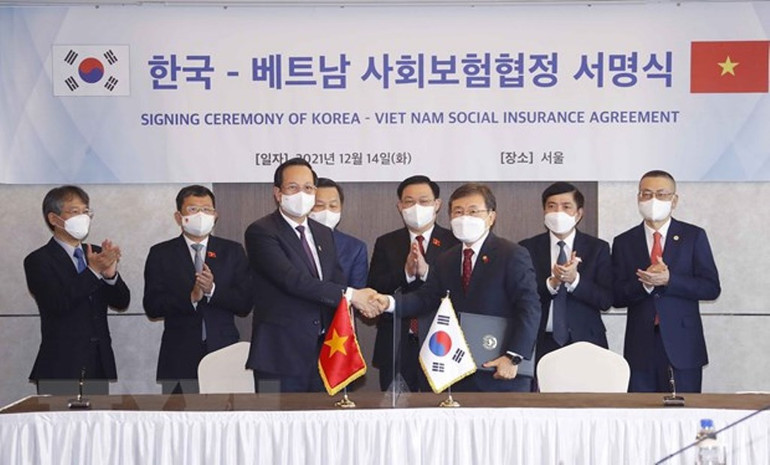 [Hình ảnh] Chủ tịch Quốc hội chứng kiến Lễ ký Hiệp định giữa Việt Nam và Hàn Quốc -0