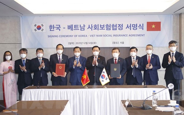 [Hình ảnh] Chủ tịch Quốc hội chứng kiến Lễ ký Hiệp định giữa Việt Nam và Hàn Quốc -0