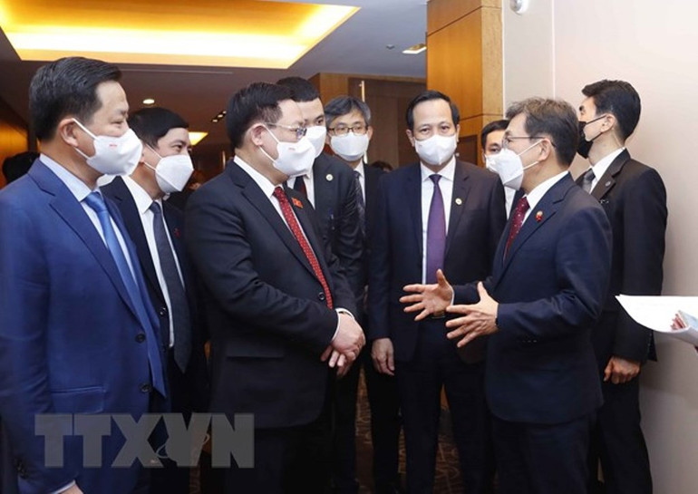 [Hình ảnh] Chủ tịch Quốc hội chứng kiến Lễ ký Hiệp định giữa Việt Nam và Hàn Quốc -0