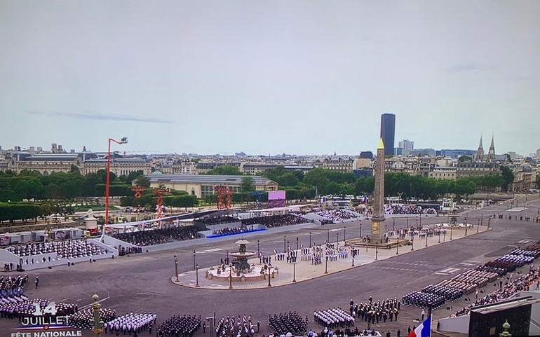 Lễ kỷ niệm Quốc khánh Pháp diễn ra tại Quảng trường Concorde ở trung tâm Paris. (Ảnh: TF1) Pháp kỷ niệm Quốc khánh 14-7 -0