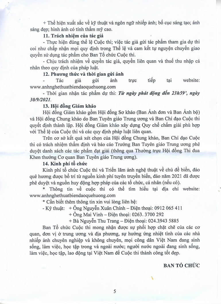 Cuộc thi và Triển lãm ảnh nghệ thuật cấp Quốc gia về biển, đảo quê hương năm 2021 -2