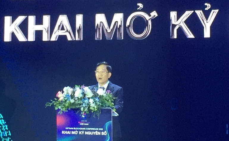Thứ trưởng Khoa học và Công nghệ Trần Văn Tùng phát biểu. Chính thức ra mắt Hiệp hội Blockchain Việt Nam -0