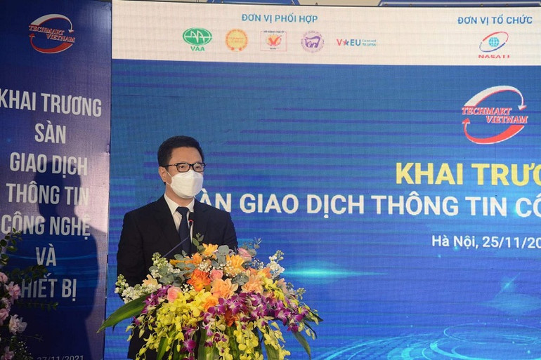 Cục trưởng Cục Thông tin khoa học và công nghệ quốc gia Trần Đắc Hiến phát biểu tại sự kiện. (Ảnh: Quốc Duy) Khai trương Sàn giao dịch thông tin công nghệ và thiết bị -0