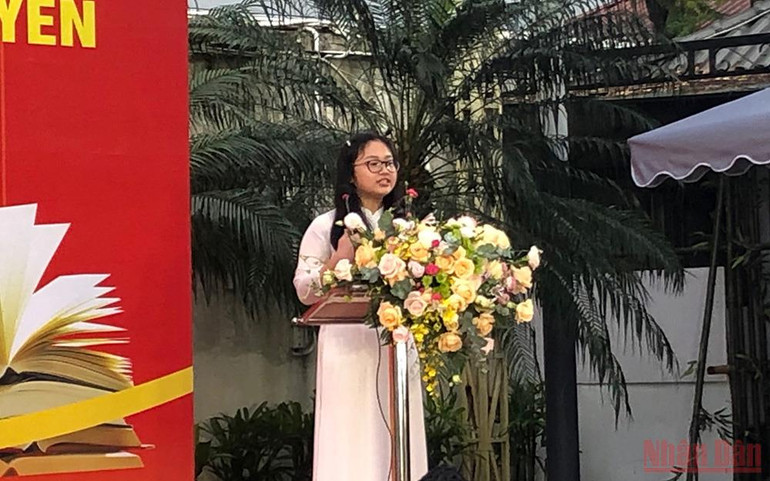 Đại sứ Văn hóa đọc 2021 Nguyễn Minh Phương tại lễ phát động. Phát động Cuộc thi Đại sứ Văn hóa đọc và Giới thiệu sách trực tuyến năm 2022 -0